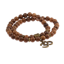 Indlæs billede til gallerivisning OIQUEI Antique Yoga Om Charm Metal Pendant Buddha Men Bracelet Jewelry 2018 Tiger Eye Stone Lava Rock Buddhist Prayer Bracelets