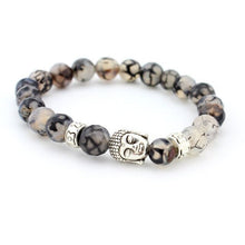Indlæs billede til gallerivisning OIQUEI Antique Yoga Om Charm Metal Pendant Buddha Men Bracelet Jewelry 2018 Tiger Eye Stone Lava Rock Buddhist Prayer Bracelets