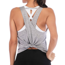 Načíst obrázek do prohlížeče Galerie, LEOQ Seamless Yoga Shirts Both Wear Sports Crop Top Workout Women Sleeveless Backless Gym Tops Athletic Fitness Vest Active Wear
