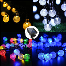 Indlæs billede til gallerivisning NEW 20/30/50 LED Crystal ball LED Solar Lamp Power LED String Fairy Lights Solar Garlands Garden Christmas Decor For Outdoor
