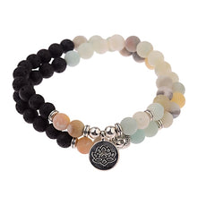 Indlæs billede til gallerivisning OIQUEI Antique Yoga Om Charm Metal Pendant Buddha Men Bracelet Jewelry 2018 Tiger Eye Stone Lava Rock Buddhist Prayer Bracelets