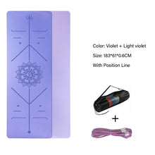 Load image into Gallery viewer, TPE Yoga Double Layer Non-Slip Mat Yoga Exercise Pad with Position Line For Fitness Gymnastics and Pilates