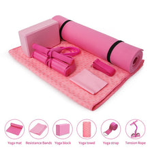 Load image into Gallery viewer, Yoga Set Health Fitness Home Includes Yoga Mat Yoga Blocks Yoga Towel Yoga Ball Pedal Tension Rope Band A Yoga Strap