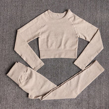 Load image into Gallery viewer, Women's Sportswear Yoga Set Workout Clothes Athletic Wear Sports Gym Legging Seamless Fitness Bra Crop Top Long Sleeve Yoga Suit