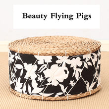 Load image into Gallery viewer, Ethnic wind straw mat thick futon tatami mat pier cushion woven cushion yoga mat meditation mat living room bay window home