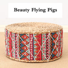 Load image into Gallery viewer, Ethnic wind straw mat thick futon tatami mat pier cushion woven cushion yoga mat meditation mat living room bay window home