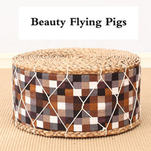 Load image into Gallery viewer, Ethnic wind straw mat thick futon tatami mat pier cushion woven cushion yoga mat meditation mat living room bay window home