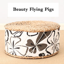 Load image into Gallery viewer, Ethnic wind straw mat thick futon tatami mat pier cushion woven cushion yoga mat meditation mat living room bay window home