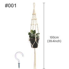 Load image into Gallery viewer, Hanging Plant Handmade Macrame Plant Hanger Flower Pot Planter Hanger Wall Decor Courtyard Garden Hanging Planter Hanging Basket