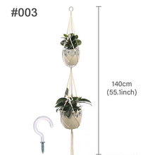 Load image into Gallery viewer, Hanging Plant Handmade Macrame Plant Hanger Flower Pot Planter Hanger Wall Decor Courtyard Garden Hanging Planter Hanging Basket
