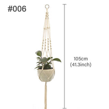 Load image into Gallery viewer, Hanging Plant Handmade Macrame Plant Hanger Flower Pot Planter Hanger Wall Decor Courtyard Garden Hanging Planter Hanging Basket