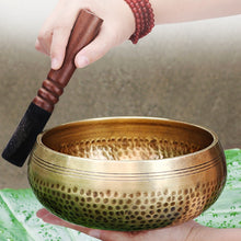 Load image into Gallery viewer, Nepal handmade Tibet Buddha sound bowl Yoga Meditation Chanting Bowl Brass Chime Handicraft music therapy Tibetan Singing Bowl