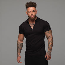 Načíst obrázek do prohlížeče Galerie, Muscleguys Man Fashion Polo Shirt Casual Fashion Plain Color Short Sleeve High Quality Slim Polo Shirt Men Fitness Polo homme