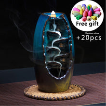 Load image into Gallery viewer, With 20Pcs Cones Free Gift Waterfall lncense Burner Ceramic Incense Holder