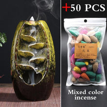Load image into Gallery viewer, With 20Pcs Cones Free Gift Waterfall lncense Burner Ceramic Incense Holder
