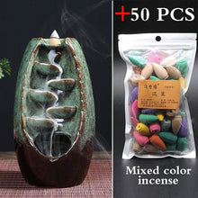 Load image into Gallery viewer, With 20Pcs Cones Free Gift Waterfall lncense Burner Ceramic Incense Holder