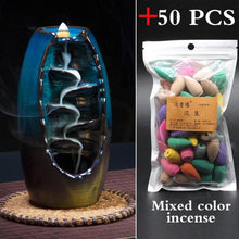 Load image into Gallery viewer, With 20Pcs Cones Free Gift Waterfall lncense Burner Ceramic Incense Holder