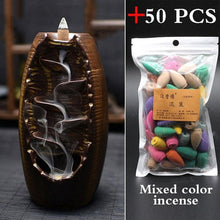 Load image into Gallery viewer, With 20Pcs Cones Free Gift Waterfall lncense Burner Ceramic Incense Holder