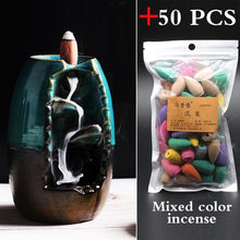 Load image into Gallery viewer, With 20Pcs Cones Free Gift Waterfall lncense Burner Ceramic Incense Holder