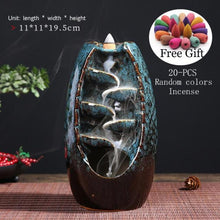 Load image into Gallery viewer, With 20Pcs Cones Free Gift Waterfall lncense Burner Ceramic Incense Holder