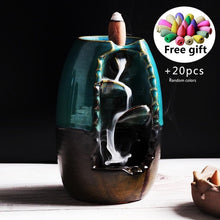 Load image into Gallery viewer, With 20Pcs Cones Free Gift Waterfall lncense Burner Ceramic Incense Holder