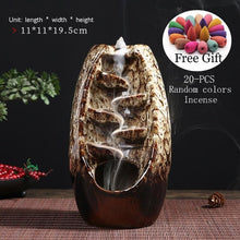 Load image into Gallery viewer, With 20Pcs Cones Free Gift Waterfall lncense Burner Ceramic Incense Holder