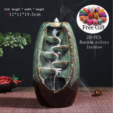 Load image into Gallery viewer, With 20Pcs Cones Free Gift Waterfall lncense Burner Ceramic Incense Holder