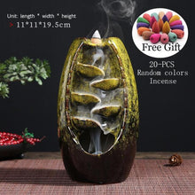 Load image into Gallery viewer, With 20Pcs Cones Free Gift Waterfall lncense Burner Ceramic Incense Holder