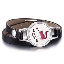 Load image into Gallery viewer, New Aroma Diffuser Bracelet Aromatherapy Essential Oil Diffuser Locket Bracelets Adjustable Genuine Leather Wrap Bracelet Women