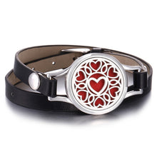 Load image into Gallery viewer, New Aroma Diffuser Bracelet Aromatherapy Essential Oil Diffuser Locket Bracelets Adjustable Genuine Leather Wrap Bracelet Women