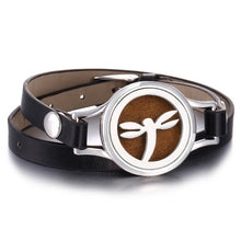 Load image into Gallery viewer, New Aroma Diffuser Bracelet Aromatherapy Essential Oil Diffuser Locket Bracelets Adjustable Genuine Leather Wrap Bracelet Women