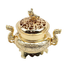 Načíst obrázek do prohlížeče Galerie, Retro Lotus Incense Burners Dragon Incense Holder Incense Burner Mini Sandalwood Censer Home Office Decor Decoration Craft