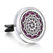 Load image into Gallery viewer, New Aromatherapy Car Perfume Diffuser Stainless Steel 30mm Magnetic Aroma Diffuser Locket Car Air Freshener Vent Clip + 1pcs Pad