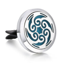 Load image into Gallery viewer, New Aromatherapy Car Perfume Diffuser Stainless Steel 30mm Magnetic Aroma Diffuser Locket Car Air Freshener Vent Clip + 1pcs Pad