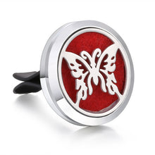 Load image into Gallery viewer, New Aromatherapy Car Perfume Diffuser Stainless Steel 30mm Magnetic Aroma Diffuser Locket Car Air Freshener Vent Clip + 1pcs Pad