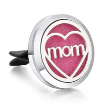 Load image into Gallery viewer, New Aromatherapy Car Perfume Diffuser Stainless Steel 30mm Magnetic Aroma Diffuser Locket Car Air Freshener Vent Clip + 1pcs Pad