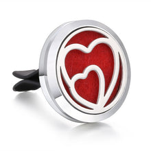 Load image into Gallery viewer, New Aromatherapy Car Perfume Diffuser Stainless Steel 30mm Magnetic Aroma Diffuser Locket Car Air Freshener Vent Clip + 1pcs Pad