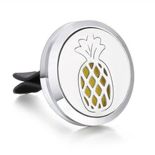 Load image into Gallery viewer, New Aromatherapy Car Perfume Diffuser Stainless Steel 30mm Magnetic Aroma Diffuser Locket Car Air Freshener Vent Clip + 1pcs Pad