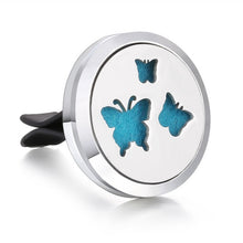 Load image into Gallery viewer, New Aromatherapy Car Perfume Diffuser Stainless Steel 30mm Magnetic Aroma Diffuser Locket Car Air Freshener Vent Clip + 1pcs Pad