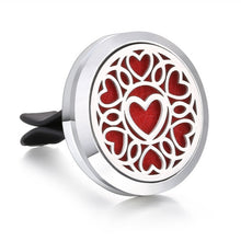 Load image into Gallery viewer, New Aromatherapy Car Perfume Diffuser Stainless Steel 30mm Magnetic Aroma Diffuser Locket Car Air Freshener Vent Clip + 1pcs Pad