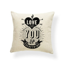 Load image into Gallery viewer, Good Vibes Letter Cushion Covers Arrow Feather Love You Everyday Pillows Abstract Meditation Gifts For Decor Pillow Large Linen