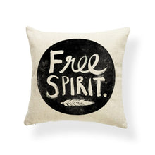 Load image into Gallery viewer, Good Vibes Letter Cushion Covers Arrow Feather Love You Everyday Pillows Abstract Meditation Gifts For Decor Pillow Large Linen
