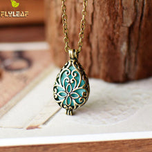 Load image into Gallery viewer, Flyleaf Vintage Hollow Carving Flower Necklaces & Pendants For Women Essential Oil Aromatherapy Retro Jewelry