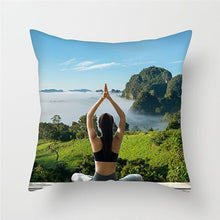 Load image into Gallery viewer, Fuwatacchi Cushion Cover Yoga Meditation Pillow Case Decoration Oceanside Mountain Pillow Cover Waist Decorative Cushion Cover