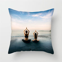 Load image into Gallery viewer, Fuwatacchi Cushion Cover Yoga Meditation Pillow Case Decoration Oceanside Mountain Pillow Cover Waist Decorative Cushion Cover
