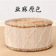 Load image into Gallery viewer, Straw Round Floor Cushions Japanese Futon Meditation Cushion Thickening Circle Seat Stool