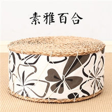 Load image into Gallery viewer, Straw Round Floor Cushions Japanese Futon Meditation Cushion Thickening Circle Seat Stool