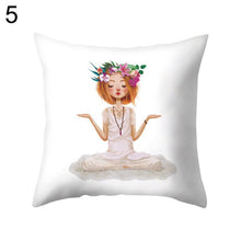 Afbeelding in Gallery-weergave laden, Meditation Girl Square Throw Pillow Protector Case Cushion Cover Bedding Article
