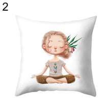 Afbeelding in Gallery-weergave laden, Meditation Girl Square Throw Pillow Protector Case Cushion Cover Bedding Article
