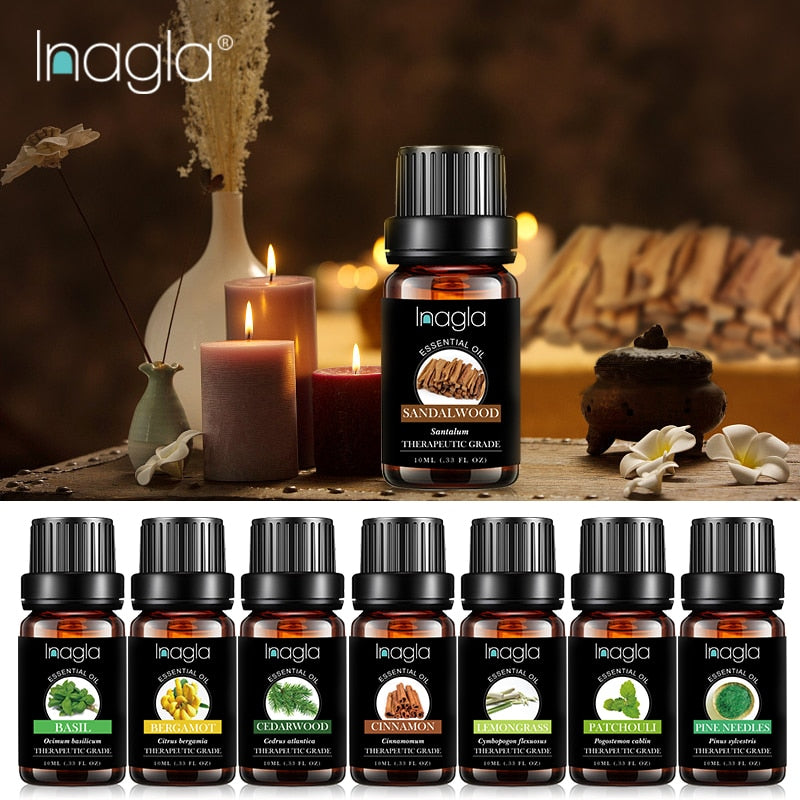 Inagla Sandalwood Essential Oil Pure Natural 10ML Pure Essential Oils Aromatherapy Diffusers Oil Healthy Calming Air Fresh Care